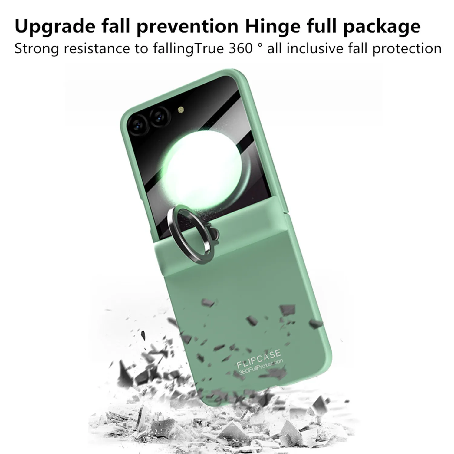 Shockproof Case with Hinge Protection & Ring Stand for Samsung Galaxy Z Flip 6 - onlinemegasale.com