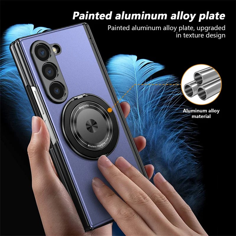Luxury Shockproof Case with 360° Rotating Bracket for Samsung Galaxy Z Fold - onlinemegasale.com