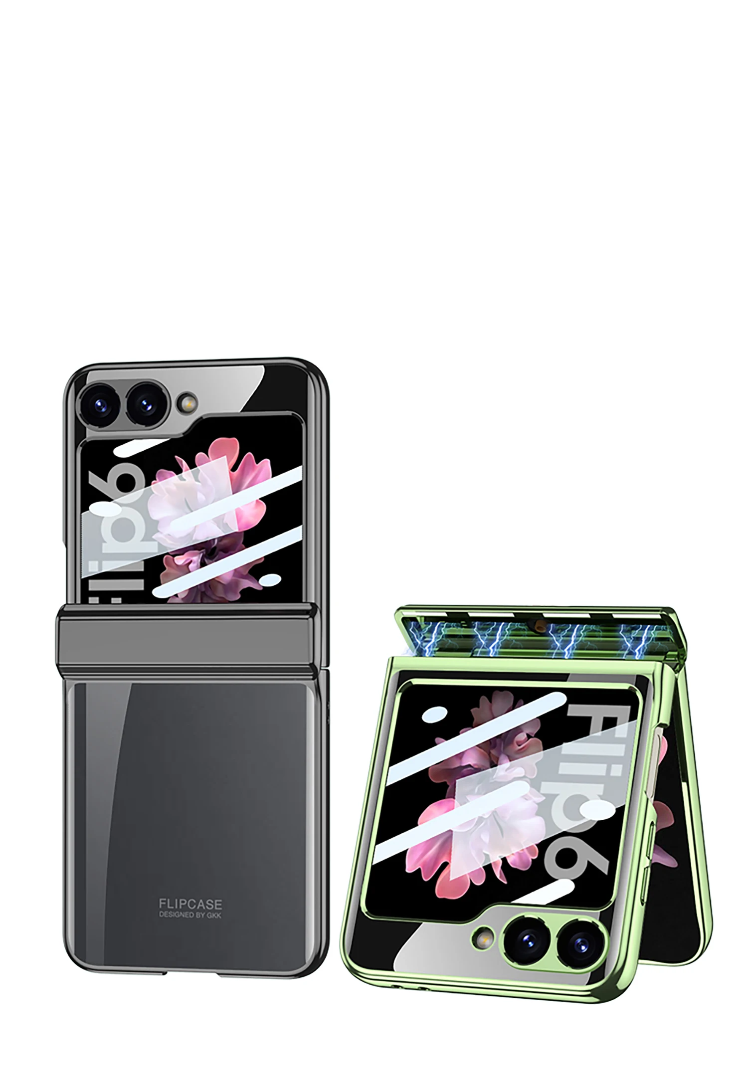 Transparent Case with Magnetic Hinge Protection for Samsung Galaxy Z Flip 6 - onlinemegasale.com