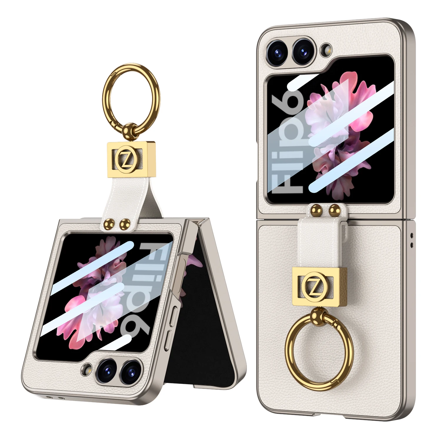 Shockproof Leather Case with Ring Holder for Samsung Galaxy Z Flip 6 - onlinemegasale.com Shockproof Leather Case with Ring Holder for Samsung Galaxy Z Flip 6 - onlinemegasale.com