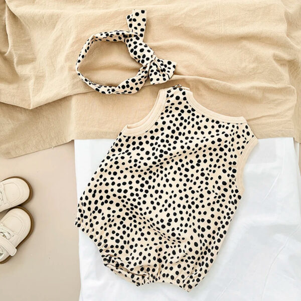 Polka dot Romper Headband set