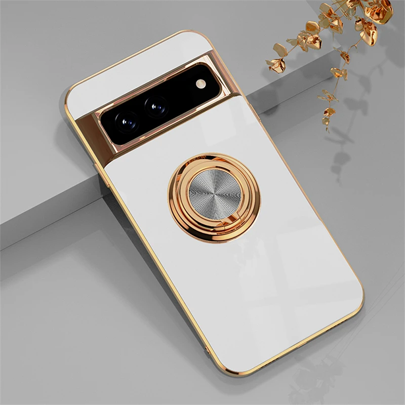 Luxury Plating Silicone Shockproof Phone Case For Google Pixel 7 Series - onlinemegasale.com