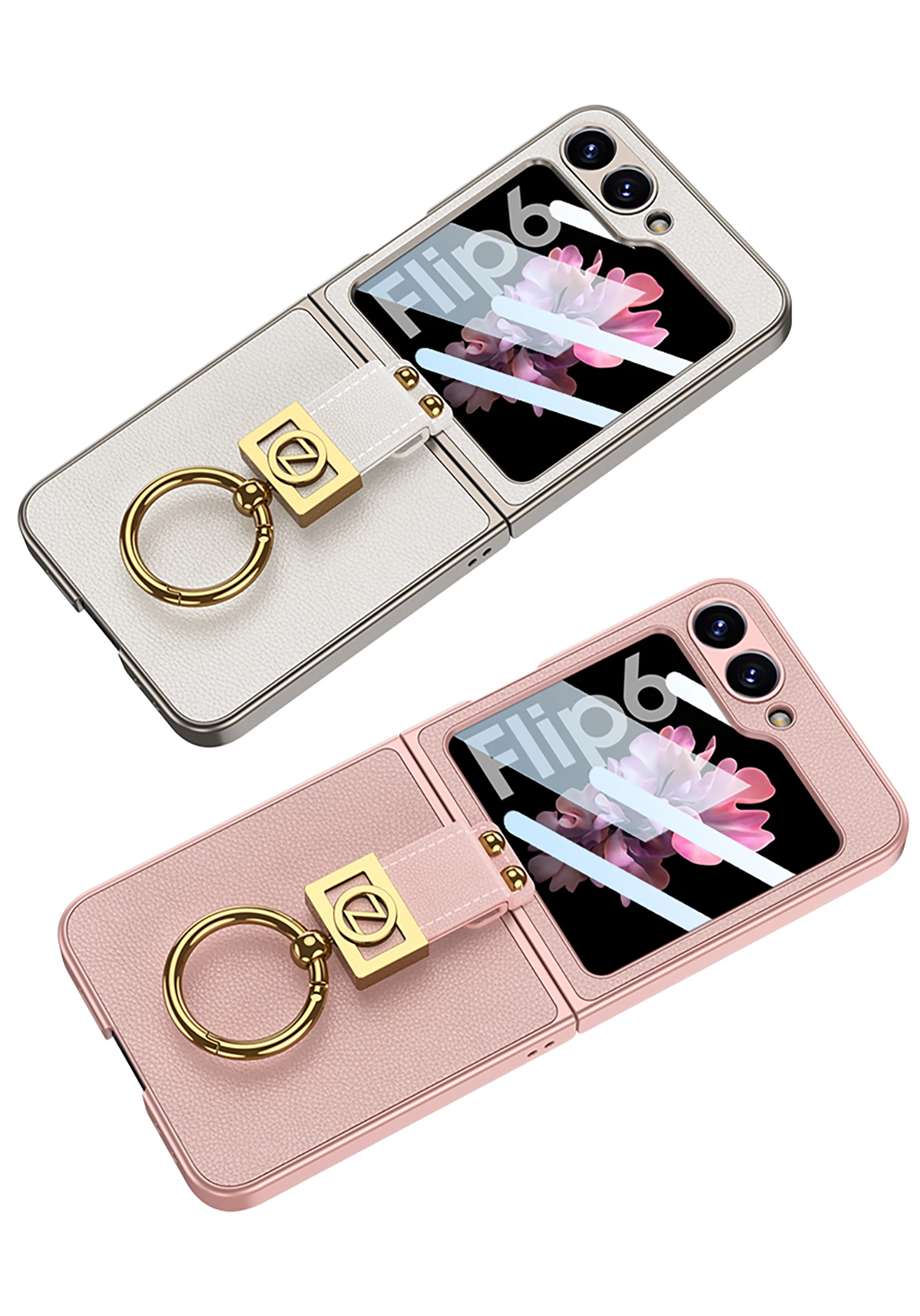 Shockproof Leather Case with Ring Holder for Samsung Galaxy Z Flip 6 - onlinemegasale.com Shockproof Leather Case with Ring Holder for Samsung Galaxy Z Flip 6 - onlinemegasale.com