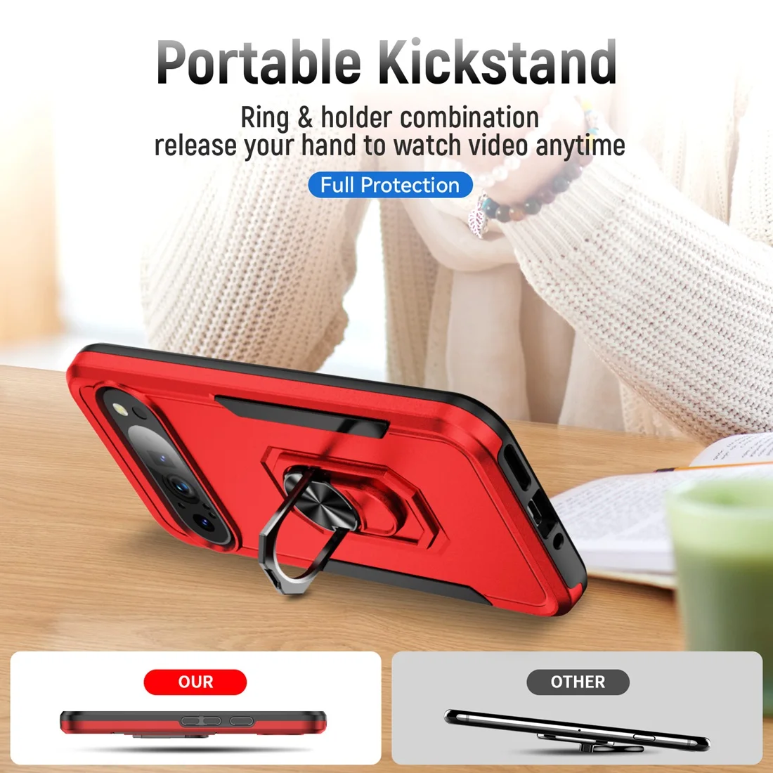 Full Protection Case with Stand for Google Pixel 9 Series - onlinemegasale.com