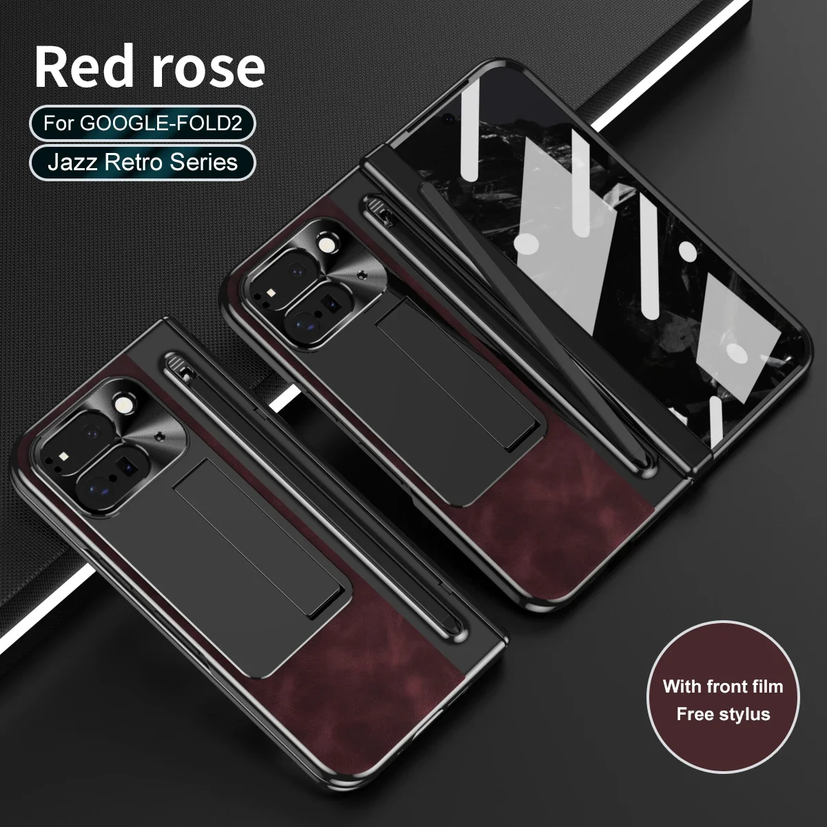 Leather Case With Touch Pen For Google Pixel 9 Pro Fold - onlinemegasale.com