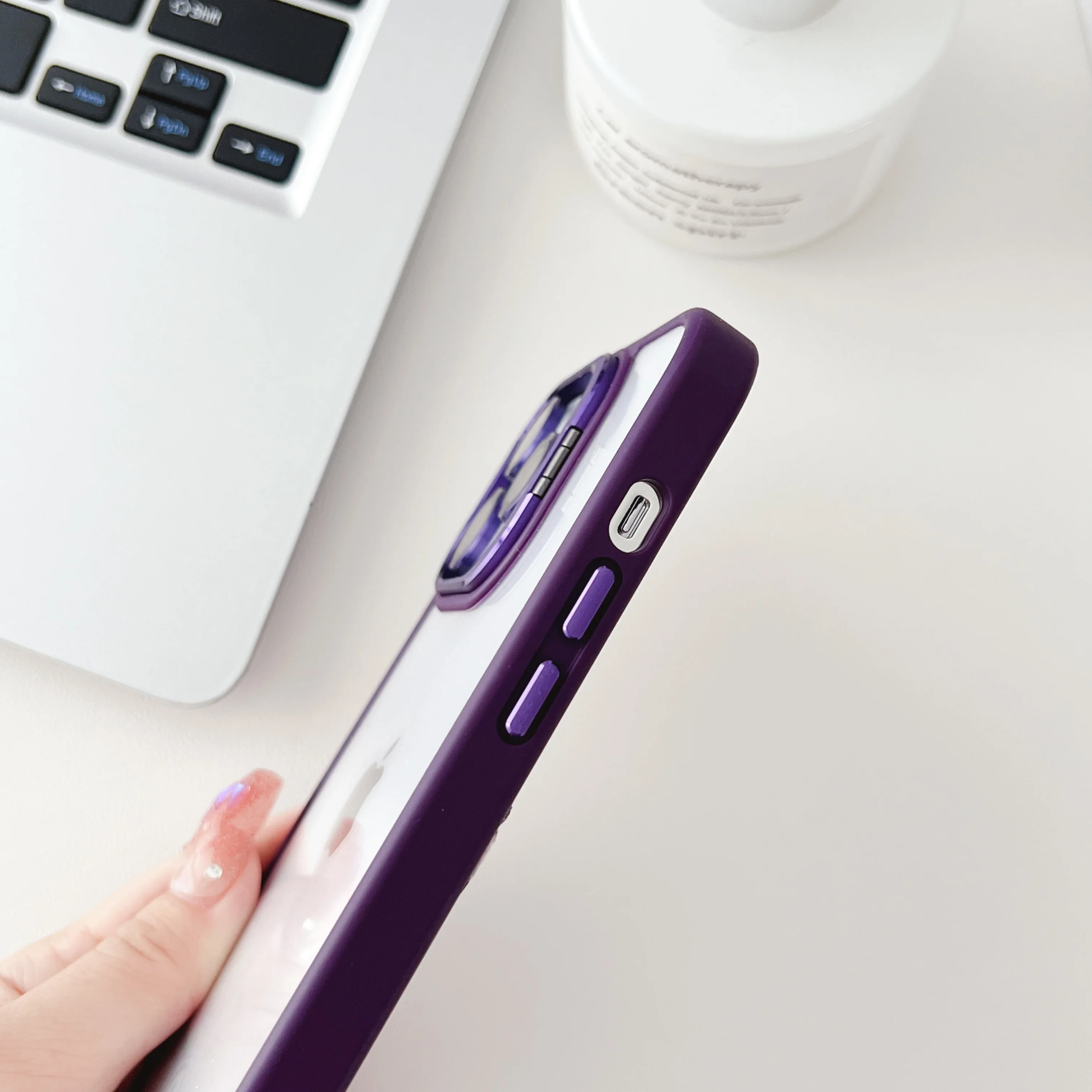 Lens Metal Ring Protector Stand Phone Case For iPhone - onlinemegasale.com