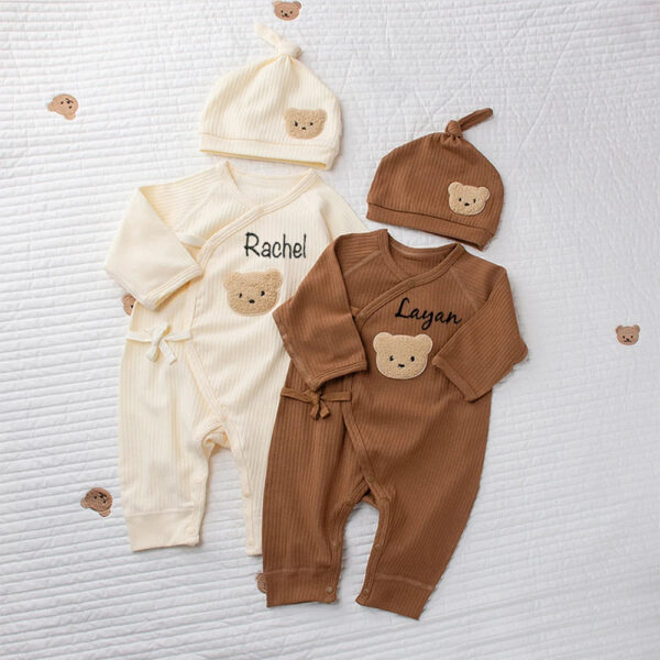 Newborn Name Embroidered baby romper