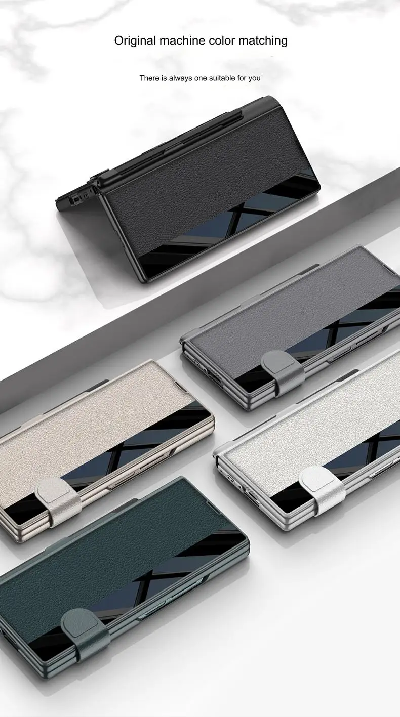Vegan Leather S-Pen Flip Case for Samsung Galaxy Z Fold 6 | Built-in Glass Screen Protector & Card Slot Holder - onlinemegasale.com Vegan Leather S-Pen Flip Case for Samsung Galaxy Z Fold 6 | Built-in Glass Screen Protector & Card Slot Holder - onlinemegasale.com