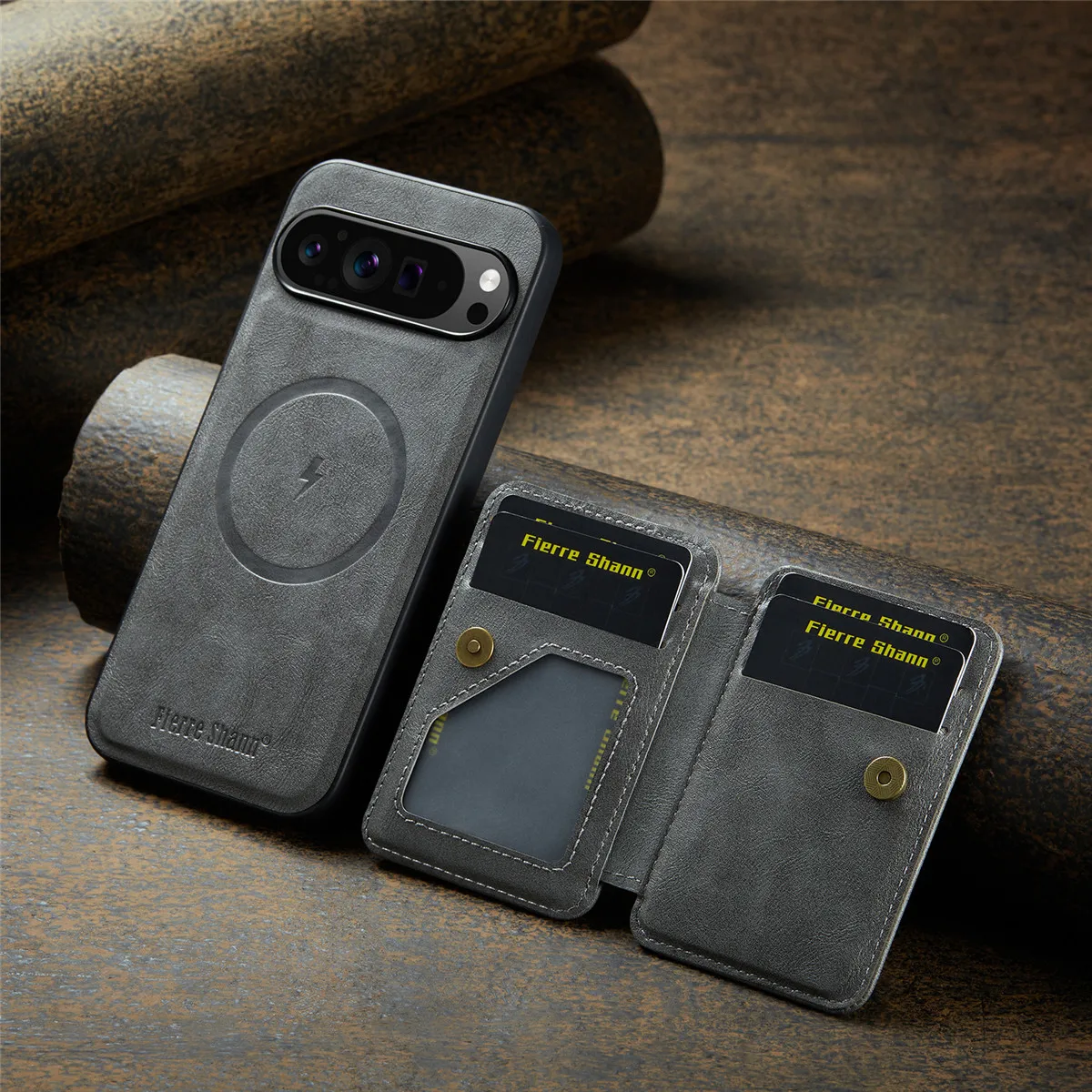 Leather Case with Detachable Magnetic Wallet For Google Pixel Series - onlinemegasale.com