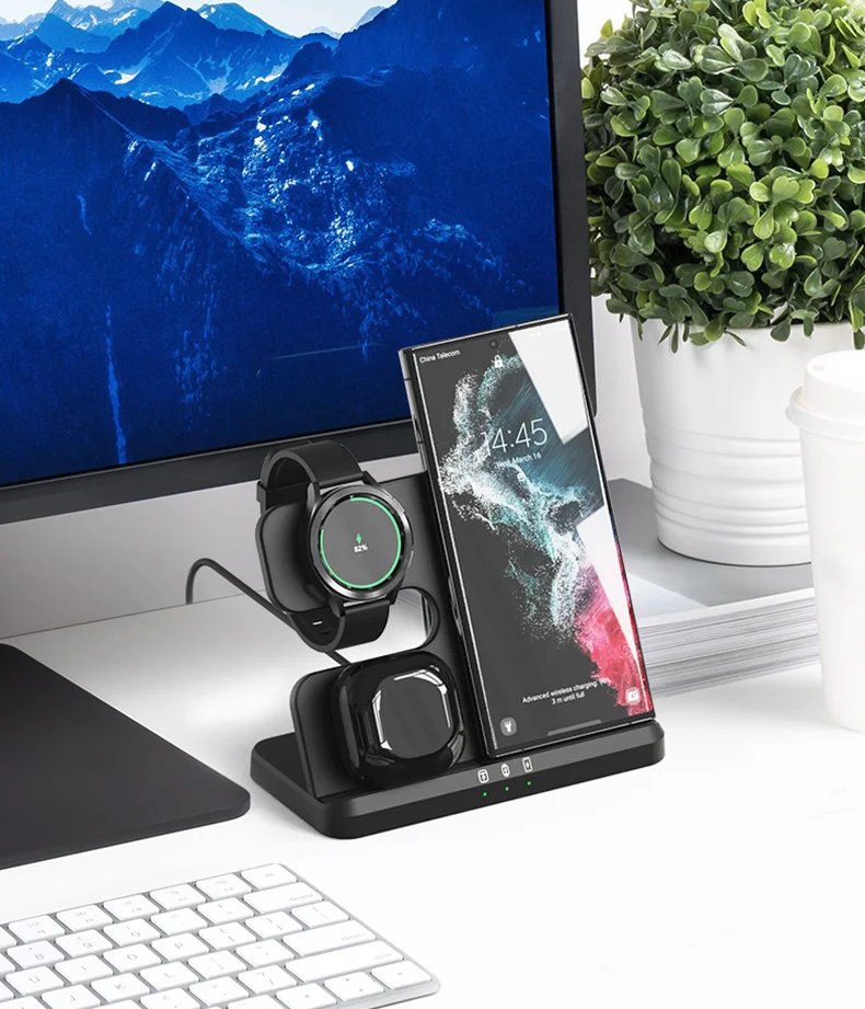 3 in 1 Wireless Charging Station for All Samsung Phones - onlinemegasale.com