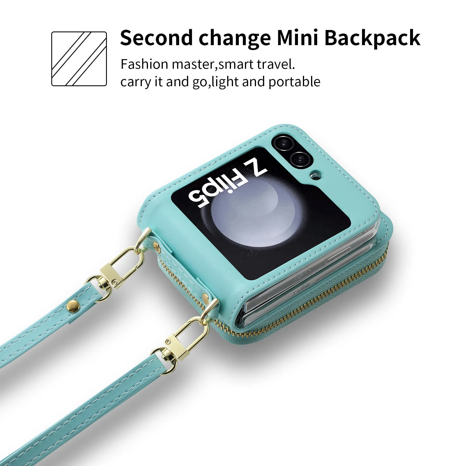 Leather Crossbody Wallet Case for Z Flip 5 - onlinemegasale.com Leather Crossbody Wallet Case for Z Flip 5 - onlinemegasale.com