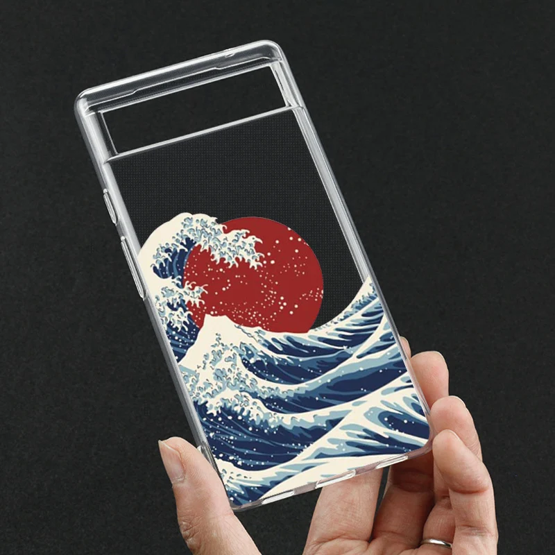 Fashion Great Blue Wave Clear Phone Case for Google Pixel 7 Pro - onlinemegasale.com