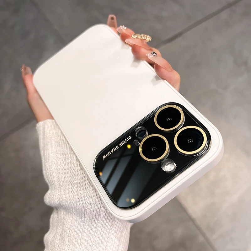 Luxury Camera Lens Glass Full Protect Matte Phone Case for iPhone - onlinemegasale.com