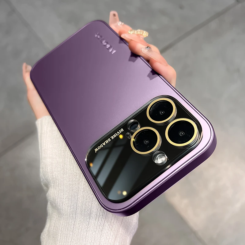Luxury Camera Lens Glass Full Protect Matte Phone Case for iPhone - onlinemegasale.com