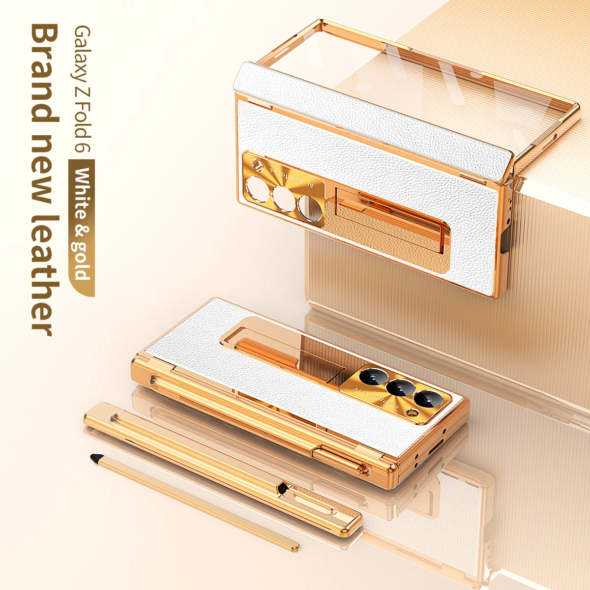 Leather Case with Bracket & Pen Holder For Samsung Galaxy Z Fold Series - onlinemegasale.com