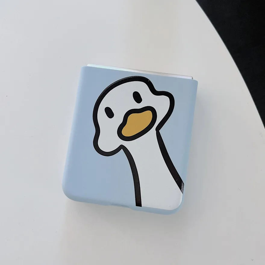 Cute Duck Silicone Phone Case For Samsung Z Flip 4 5G - onlinemegasale.com