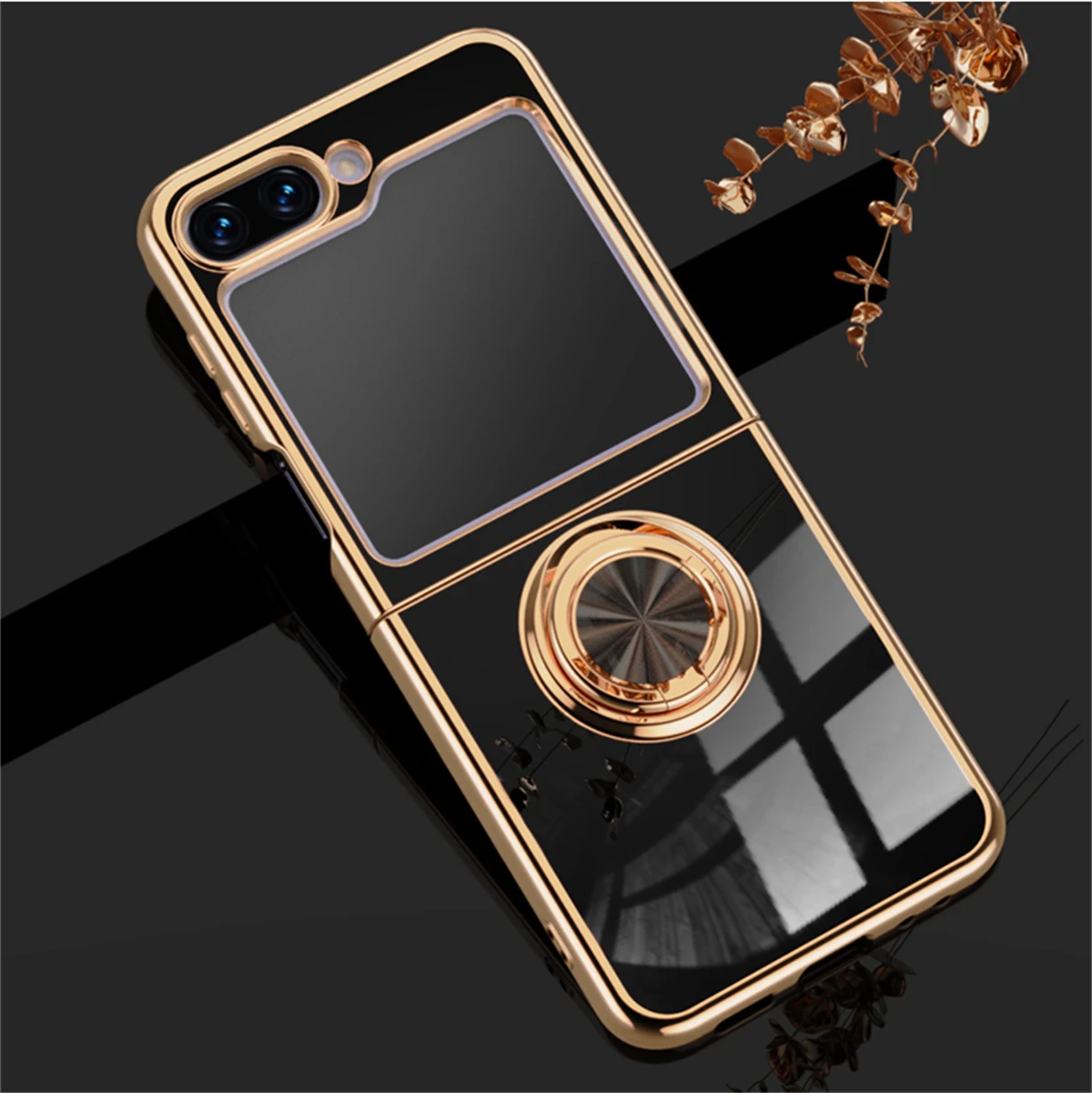 Luxury Electroplating Ring Holder Case For Samsung Galaxy Z Flip 5 - onlinemegasale.com