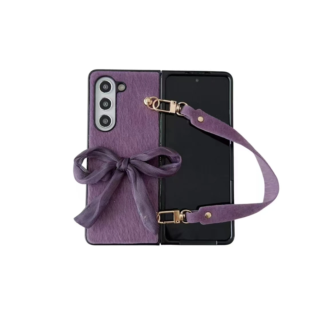 Luxury Fur Bow Case for Samsung Galaxy Z Fold 3/4/5 - onlinemegasale.com