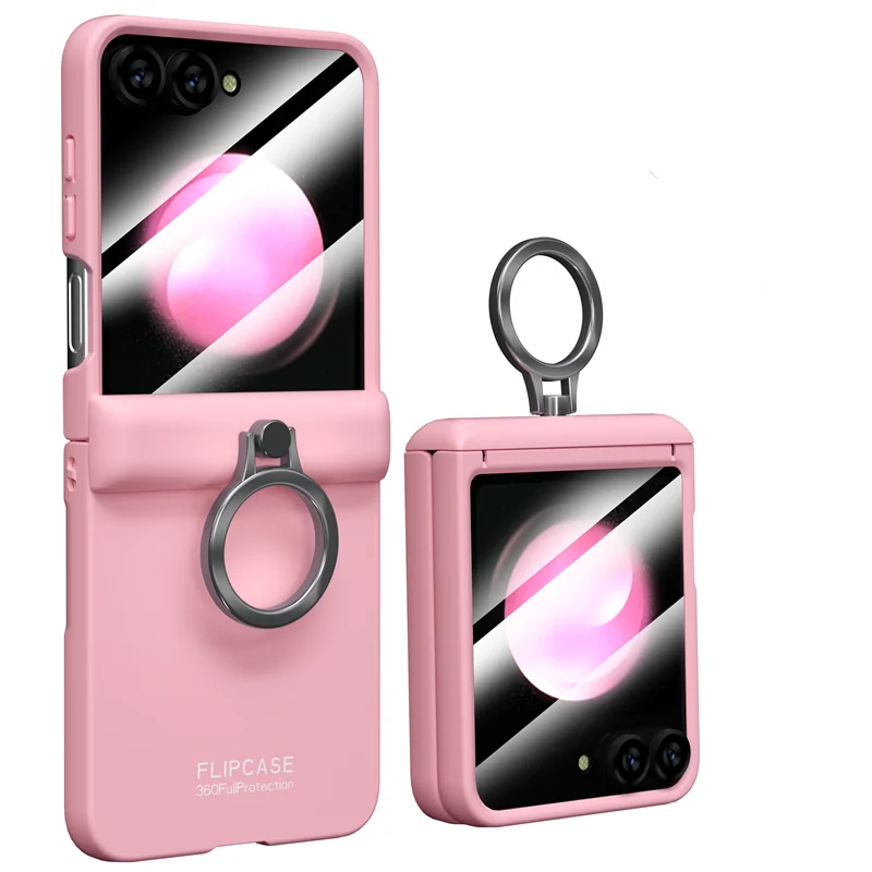 Shockproof Case with Hinge Protection & Ring Stand for Samsung Galaxy Z Flip 6 - onlinemegasale.com