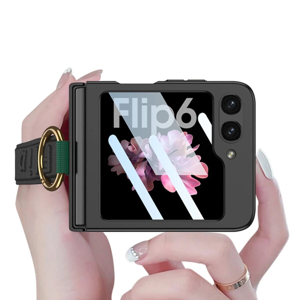 Ultra Thin Case with Strap for Samsung Galaxy Z Flip 6 - onlinemegasale.com