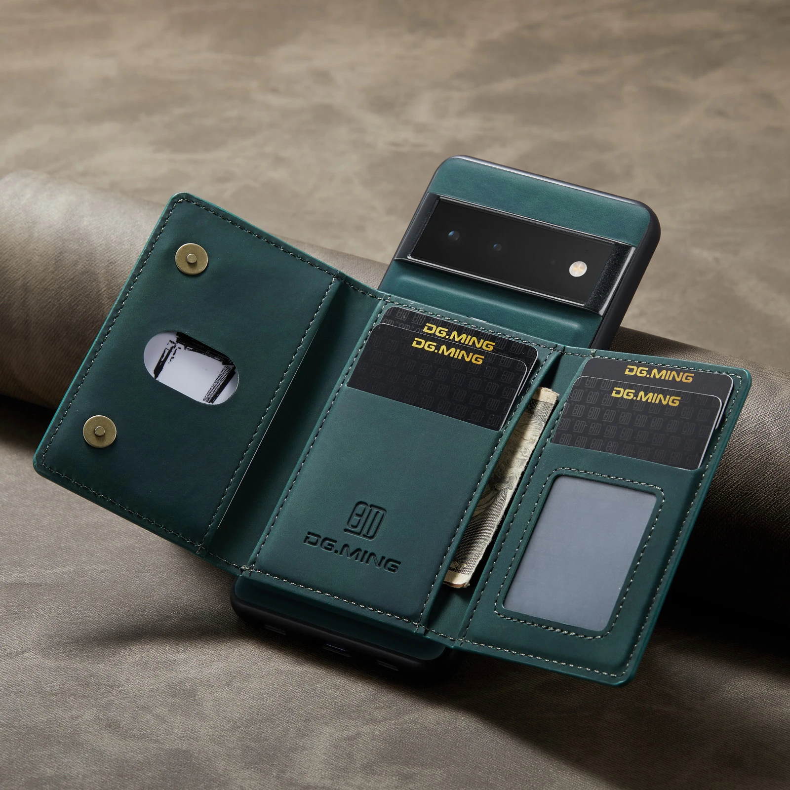 2 in 1 Detachable Leather Wallet Case For Google Pixel Phones - onlinemegasale.com