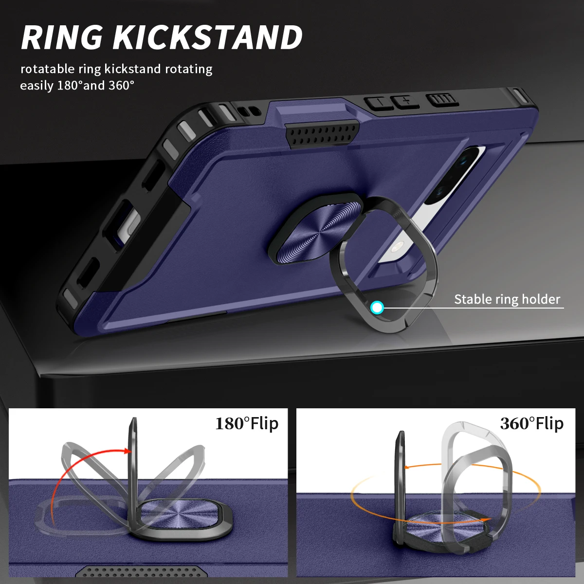 Armor Shockproof Case with Magnetic Ring Holder For Google Pixel 8 Series - onlinemegasale.com