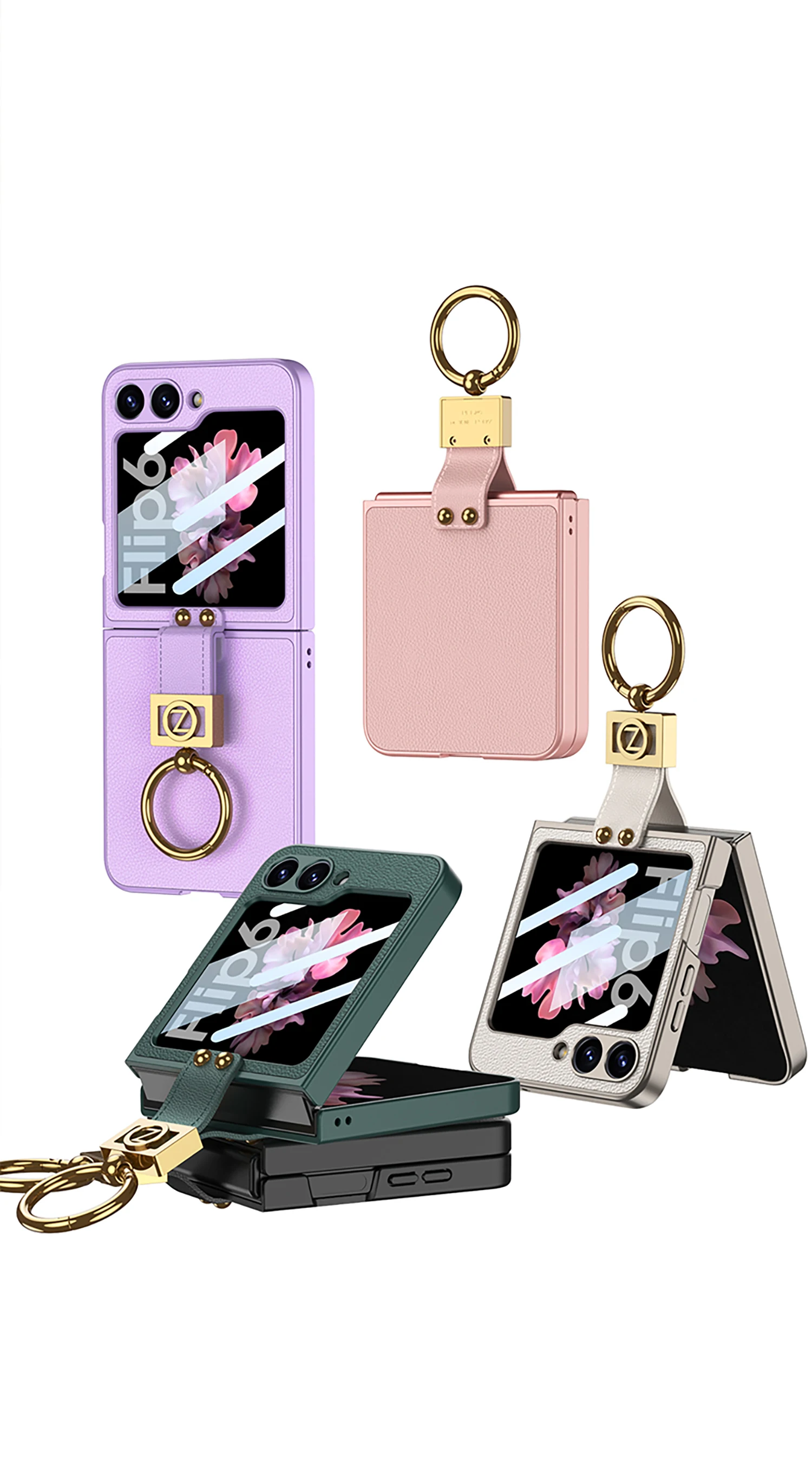 Shockproof Leather Case with Ring Holder for Samsung Galaxy Z Flip 6 - onlinemegasale.com Shockproof Leather Case with Ring Holder for Samsung Galaxy Z Flip 6 - onlinemegasale.com