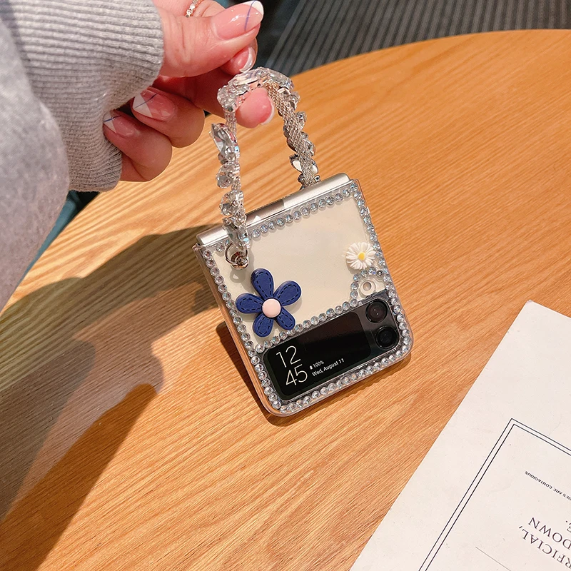 Luxury Bling Rhinestone Phone Case For Samsung Galaxy Z Flip 3 5G - onlinemegasale.com