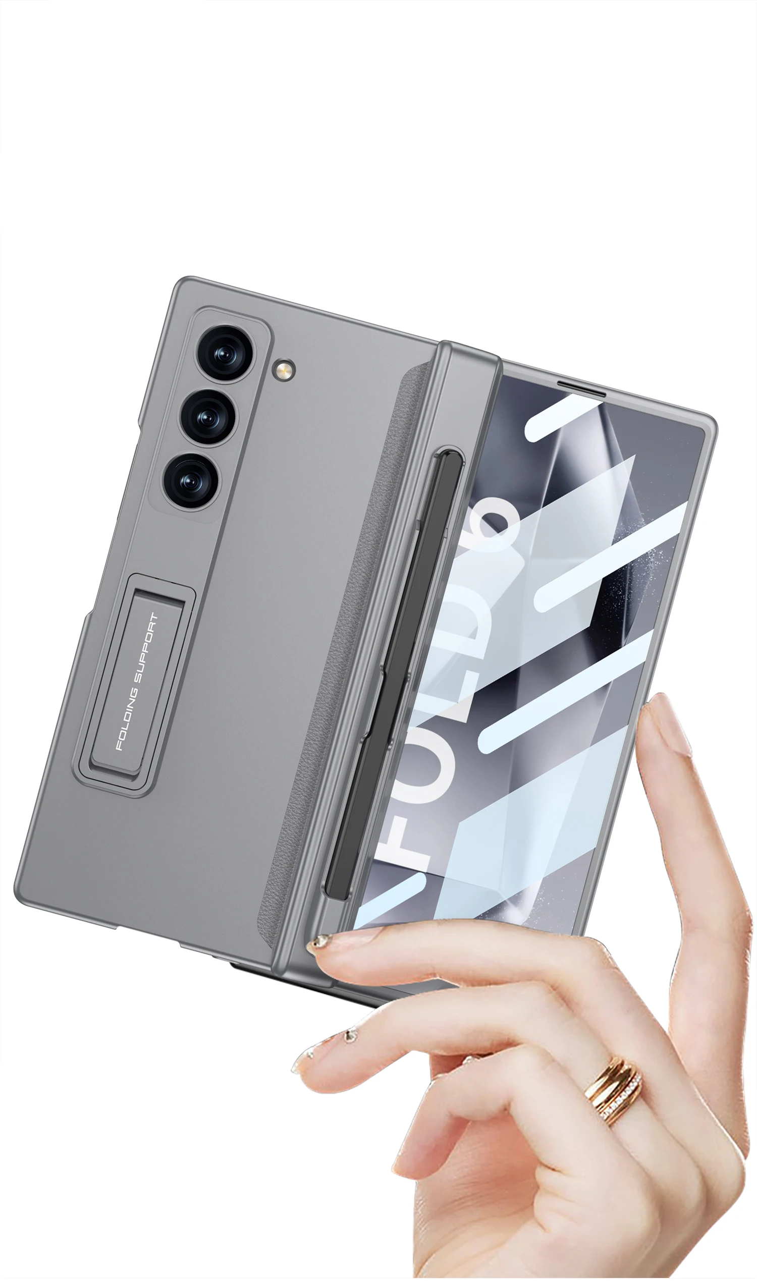 Shockproof Case with Pen Holder & Privacy Screen Protection For Galaxy Z Fold 6 - onlinemegasale.com