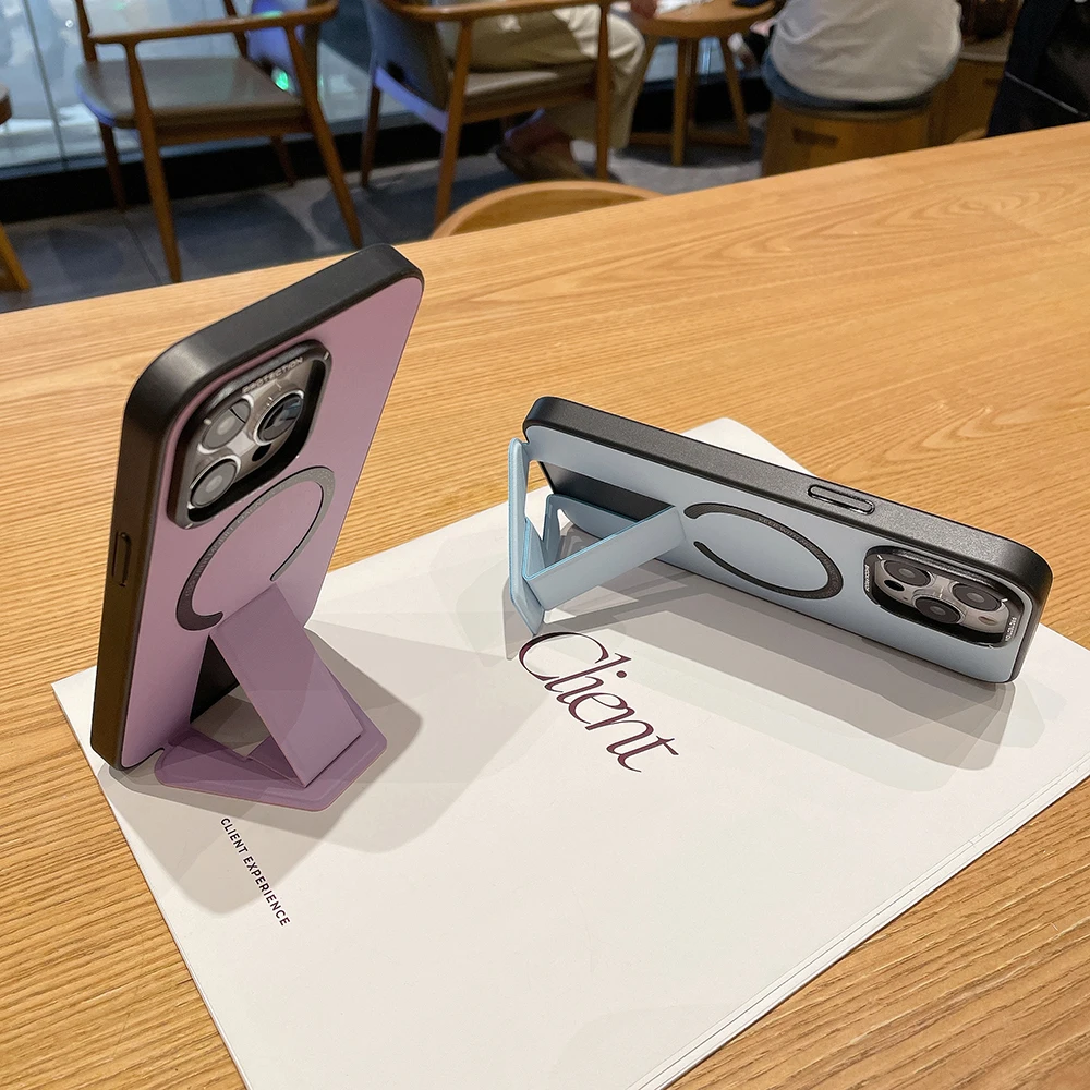 Kickstand Leather Case For iPhone - onlinemegasale.com