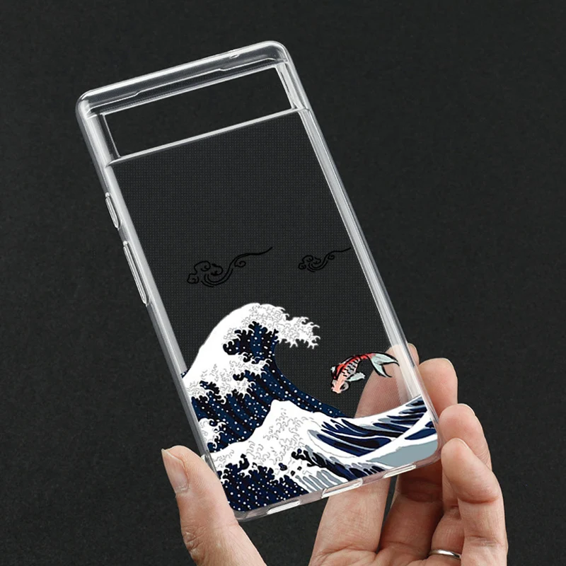 Fashion Great Blue Wave Clear Phone Case for Google Pixel 7 Pro - onlinemegasale.com
