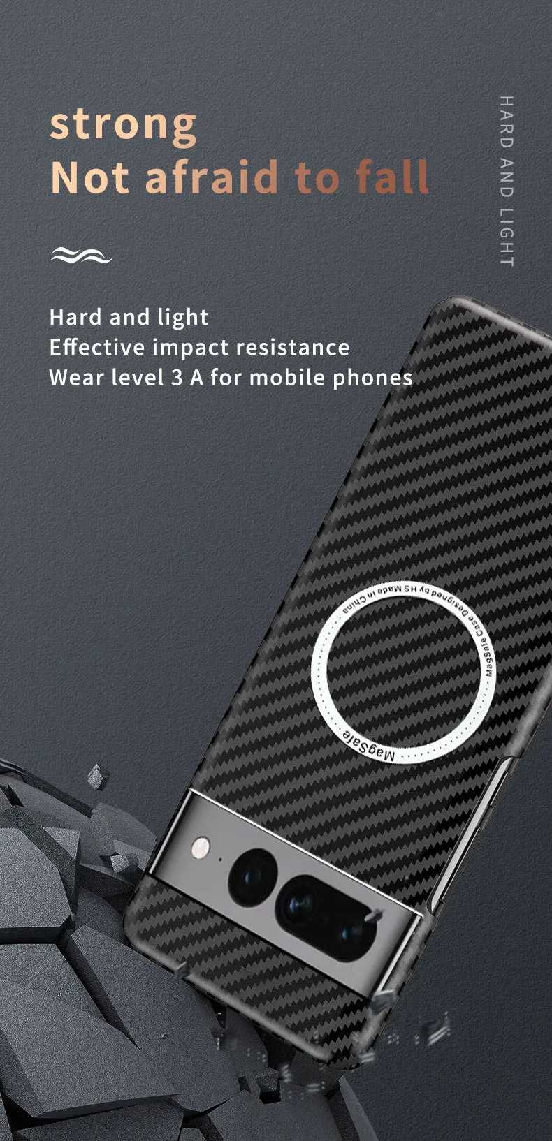 Wireless Carbon Fiber Phone Case For Google Pixel 7 - onlinemegasale.com