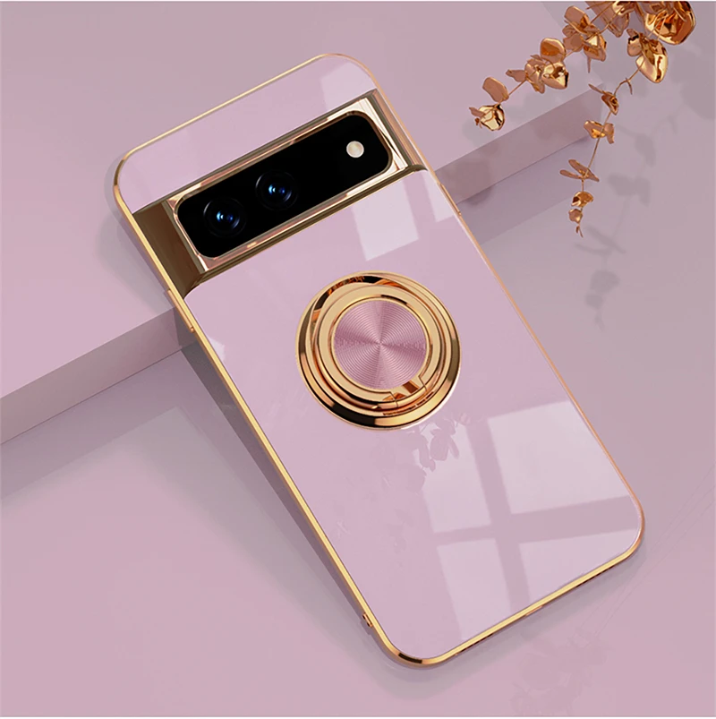 Luxury Plating Silicone Shockproof Phone Case For Google Pixel 7 Series - onlinemegasale.com