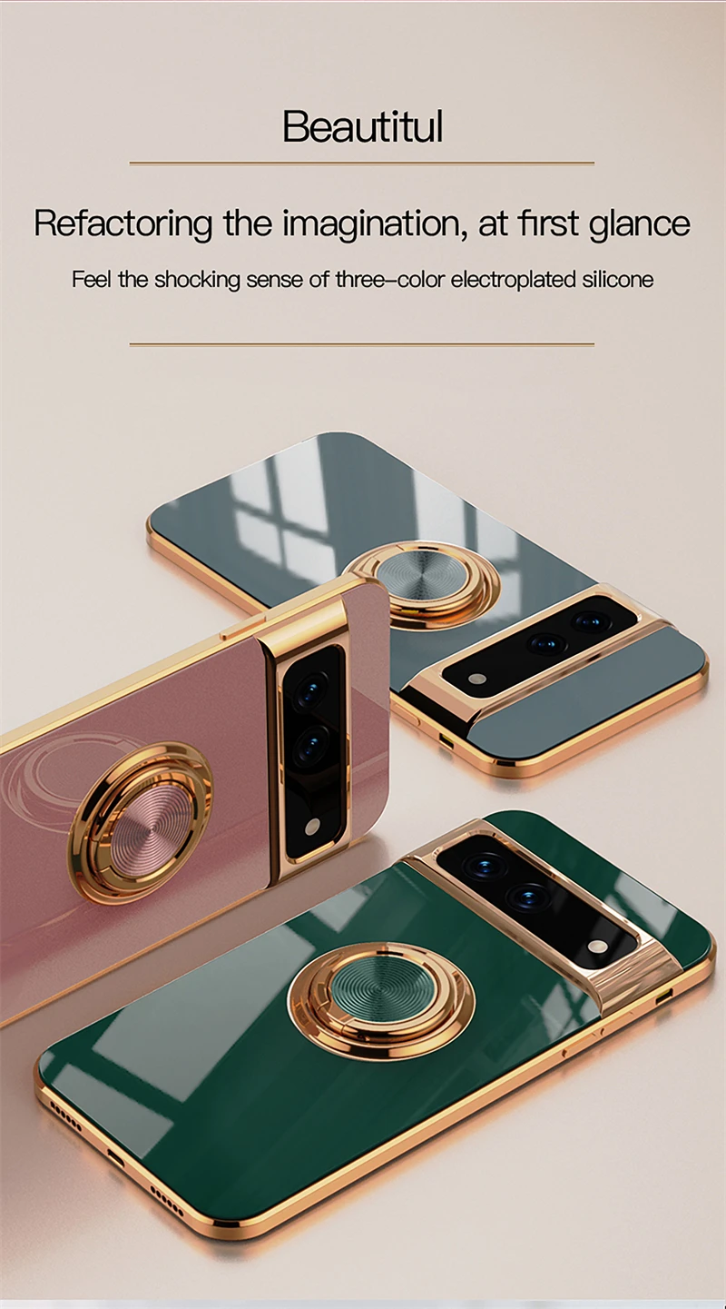 Luxury Plating Silicone Shockproof Phone Case For Google Pixel 7 Series - onlinemegasale.com