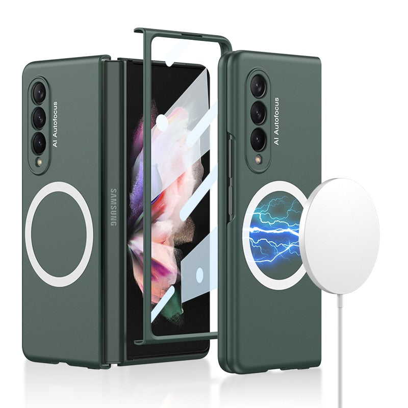 S5e65cd1cda5f439ba05425410ed7cf12O Magsafe Case For Samsung Galaxy Fold 4 3 with Screen Protection & Fast Wireless Charging - onlinemegasale.com