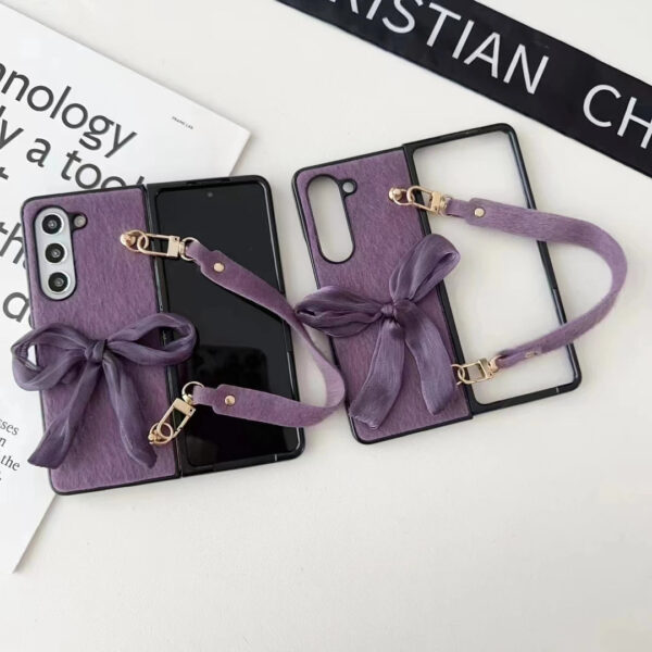 Luxury Fur Bow Case for Samsung Galaxy Z Fold 3/4/5