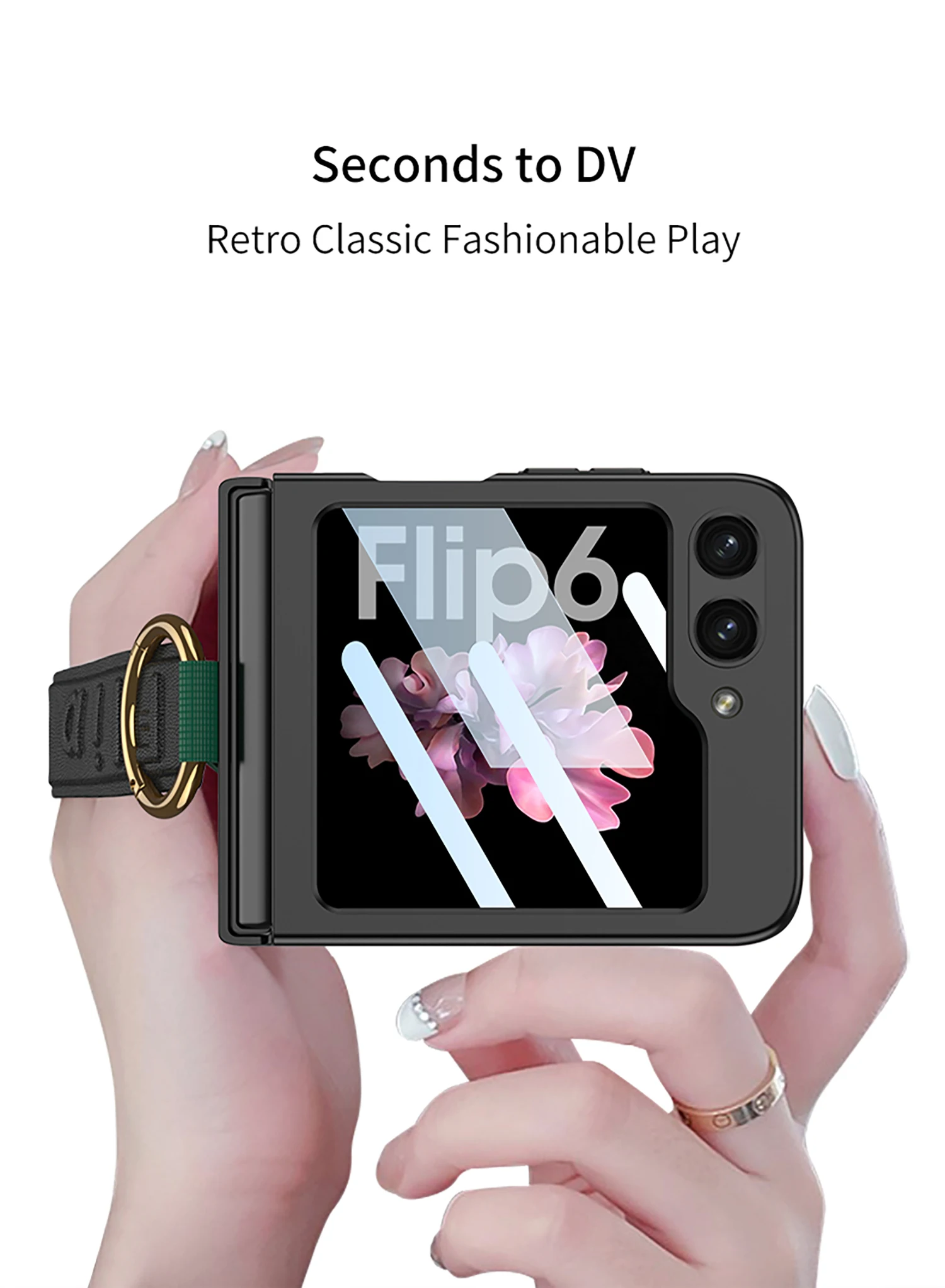 Ultra Thin Case with Strap for Samsung Galaxy Z Flip 6 - onlinemegasale.com