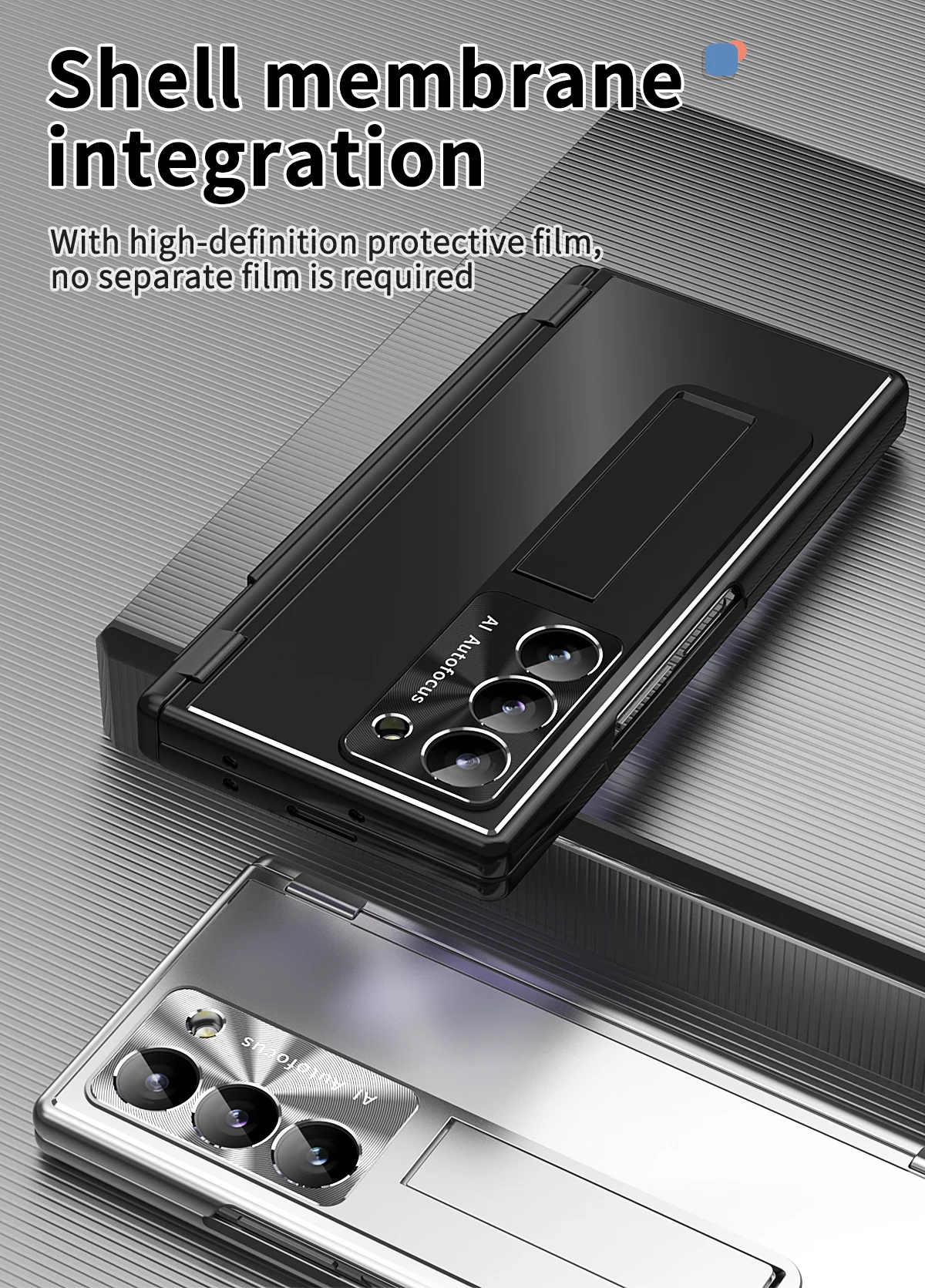 Full Protection Aluminium Case with Kickstand & Pen Holder For Samsung Galaxy Z Fold Series - onlinemegasale.com