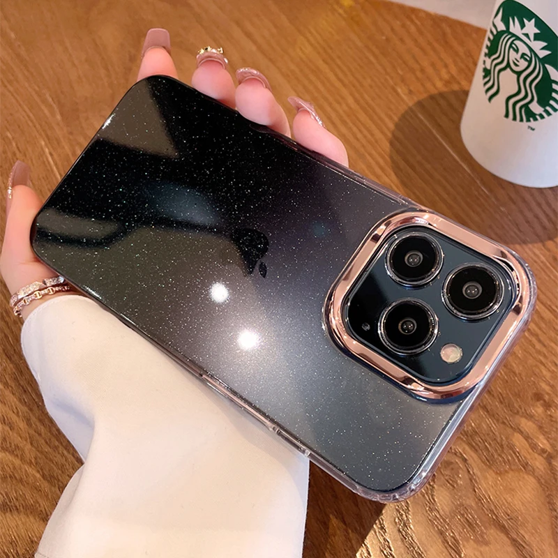 Luxury Fashion Glitter Bling Clear Phone Case For iPhone - onlinemegasale.com