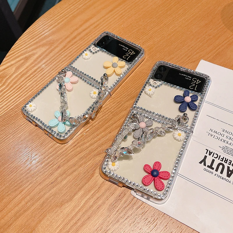 Luxury Bling Rhinestone Phone Case For Samsung Galaxy Z Flip 3 5G - onlinemegasale.com