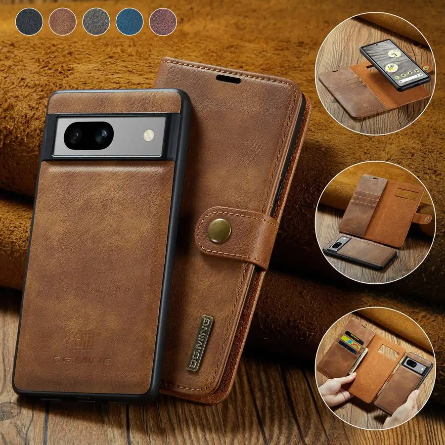 Detachable Magnetic Leather Wallet Case for Google Pixel Series - onlinemegasale.com