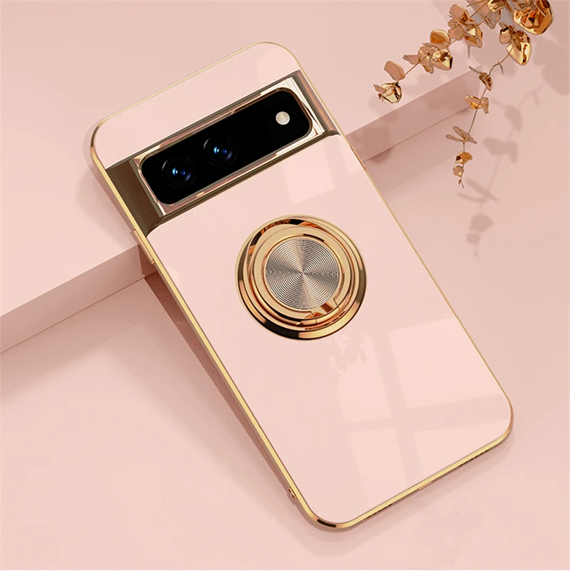 Luxury Plating Silicone Shockproof Phone Case For Google Pixel 7 Series - onlinemegasale.com