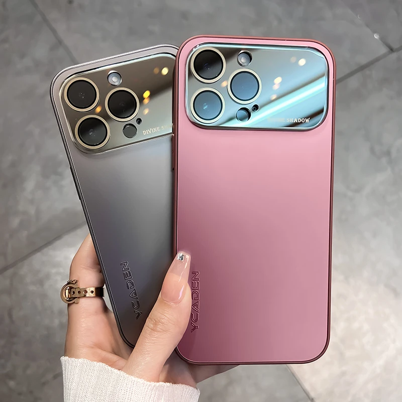 Luxury Camera Lens Glass Full Protect Matte Phone Case for iPhone - onlinemegasale.com