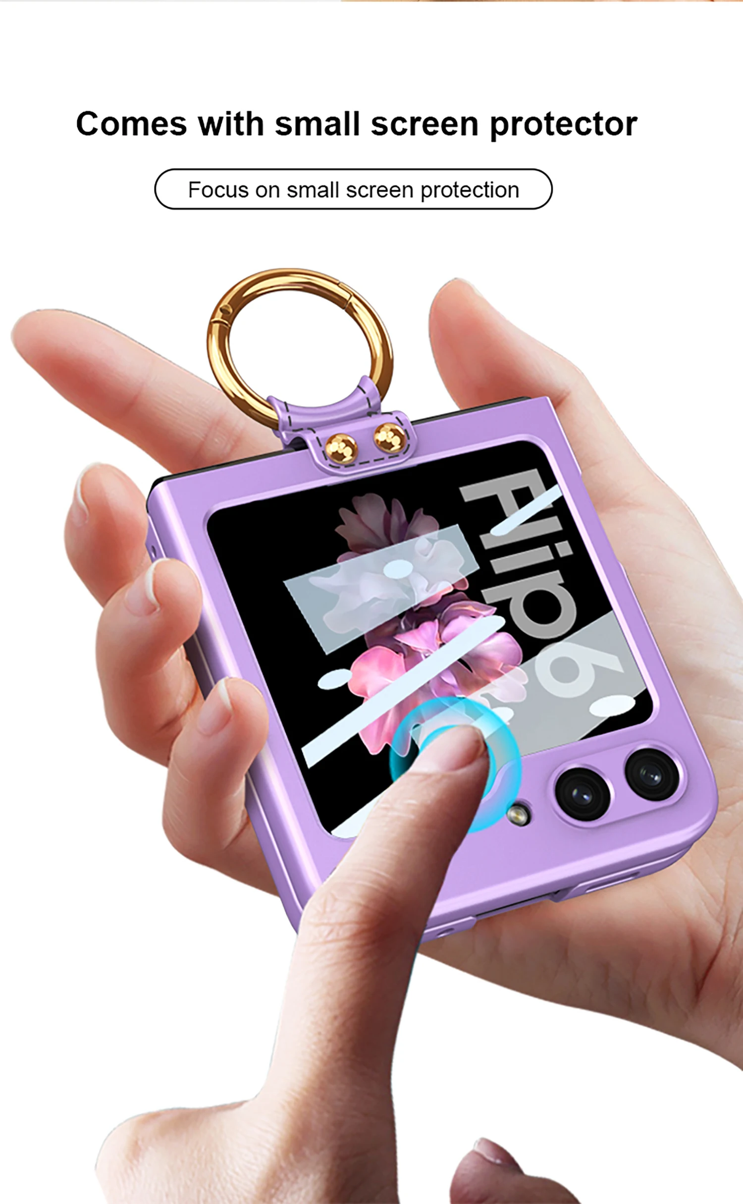 Ultra Thin Case with Ring Holder for Samsung Galaxy Z Flip 6 - onlinemegasale.com