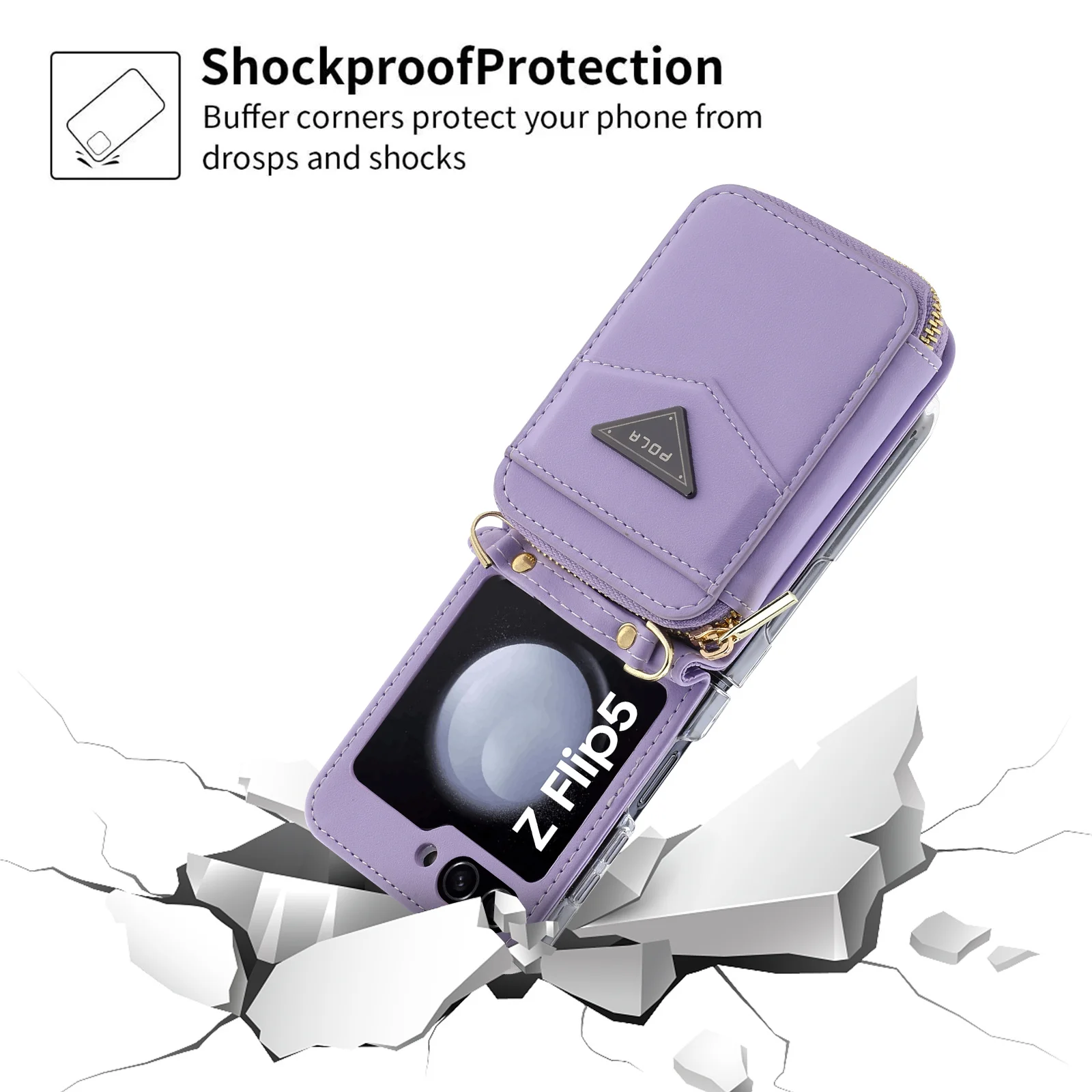 Leather Crossbody Wallet Case for Z Flip 5 - onlinemegasale.com Leather Crossbody Wallet Case for Z Flip 5 - onlinemegasale.com