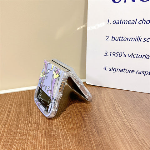 Cute Korean Butterfly Rainbow Wavy Case for Galaxy Z Flip 3 & 4 - onlinemegasale.com