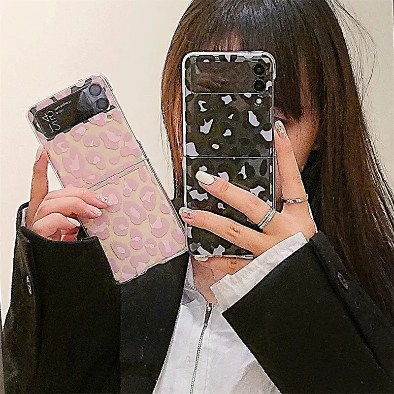Pink Leopard Luxury Phone Case for Samsung Galaxy Z - onlinemegasale.com