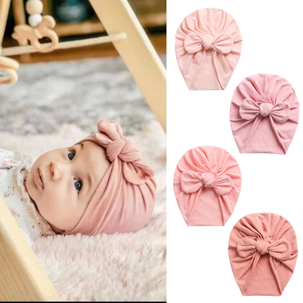 S6e0611972d9a44978e2b8070625d786aL Bow Tie Baby Head Wrap/Turban - onlinemegasale.com