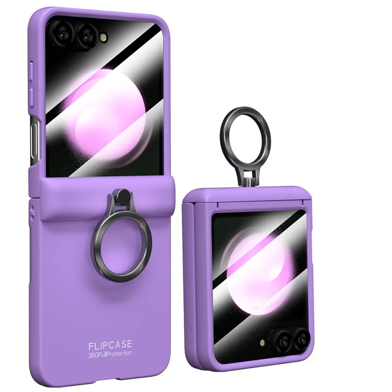 Shockproof Case with Hinge Protection & Ring Stand for Samsung Galaxy Z Flip 6 - onlinemegasale.com