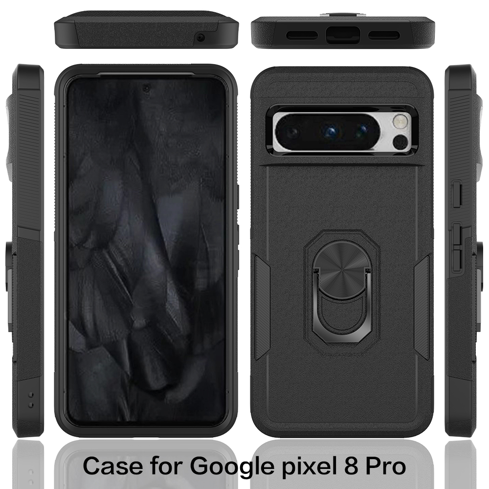 Armor Shockproof Case with Ring Holder For Google Pixel 8 Series - onlinemegasale.com